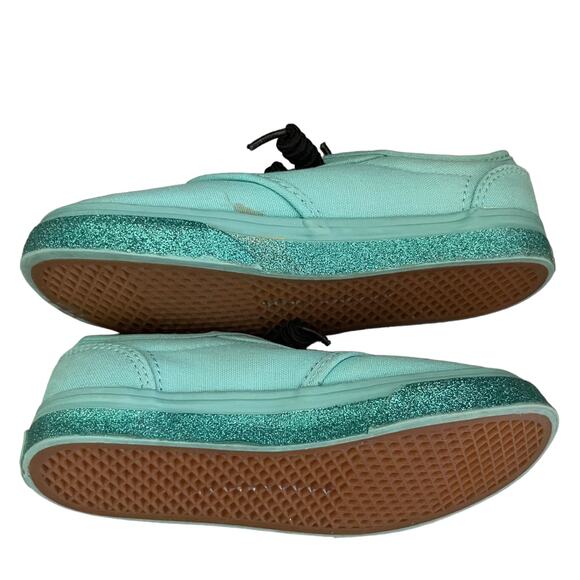 Vans Green Slip On Pull Tie Green Glitter Shoes Size 12 - Picture 6 of 8